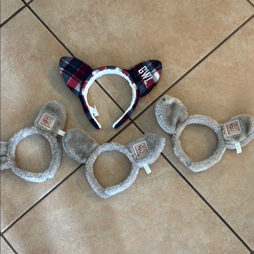 Great Wolf Lodge, Plaid and Gray Kids  Headband Set